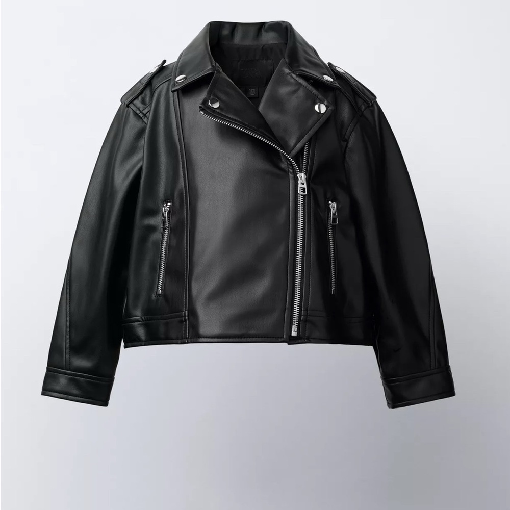 ZARA Kids Black Biker Jacket 3-4yr